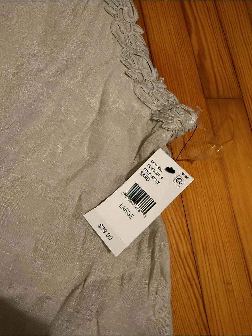 BCX Sand Lace-Trim Night Slip